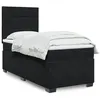 Image de vidaXL Sommier à lattes de lit avec matelas Noir 90x200 cm Velours, lit, lit à plate-forme, lit à panneaux, meuble de 3293112