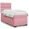 Image de vidaXL Boxspring met matras fluweel roze 90x200 cm3293121