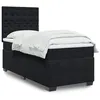 Image de vidaXL Sommier à lattes de lit avec matelas Noir 90x200 cm Velours, lit, lit à plate-forme, lit à panneaux, meuble de 3293124