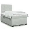 Image de vidaXL Sommier à lattes de lit et matelas Gris clair 120x200cm Velours, lit, lit à plate-forme, lit à panneaux, meuble de 3293182