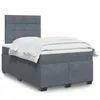 Image de vidaXL Sommier à lattes de lit et matelas Gris foncé 120x200cm Velours, lit, lit à plate-forme, lit à panneaux, meuble de 3293183
