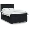 Image de vidaXL Sommier à lattes de lit avec matelas Noir 140x190 cm Velours, lit, lit à plate-forme, lit à panneaux 3293214