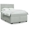 Image de vidaXL Boxspring met matras fluweel lichtgrijs 140x190 cm3293218