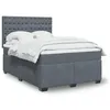 Image de vidaXL Boxspring met matras fluweel donkergrijs 140x190 cm3293219