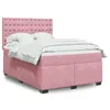 Image de vidaXL Boxspring met matras fluweel roze 140x190 cm3293223