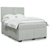 Image de vidaXL Sommier à lattes de lit et matelas Gris clair 140x200cm Velours 3293224