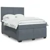 Image de vidaXL Boxspring met matras fluweel donkergrijs 140x200 cm3293225