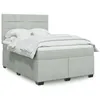 Image de vidaXL Sommier à lattes de lit et matelas Gris clair 140x200cm Velours 3293230