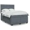 Image de vidaXL Boxspring met matras fluweel donkergrijs 140x200 cm3293231