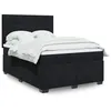 Image de vidaXL Sommier à lattes de lit avec matelas Noir 140x200 cm Velours 3293232