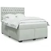 Image de vidaXL Sommier à lattes de lit et matelas Gris clair 140x200cm Velours 3293236