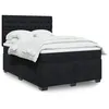 Image de vidaXL Sommier à lattes de lit avec matelas Noir 140x200 cm Velours 3293238