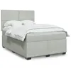 Image de vidaXL Sommier à lattes de lit et matelas Gris clair 160x200cm Velours, lit, lit à plate-forme, lit à panneaux, meuble de 3293248