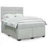 Image de vidaXL Sommier à lattes de lit et matelas Gris clair 160x200cm Velours, lit, lit à plate-forme, lit à panneaux 3293254