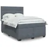 Image de vidaXL Sommier à lattes de lit et matelas Gris foncé 160x200cm Velours, lit, lit à plate-forme, lit à panneaux, meuble de 3293255