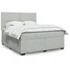 Image de vidaXL Sommier à lattes de lit et matelas Gris clair 180x200cm Velours, lit, lit à plate-forme, lit à panneaux 3293272