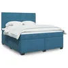 Image de vidaXL Boxspring met matras fluweel blauw 180x200 cm3293276