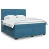 Image de vidaXL Boxspring met matras fluweel blauw 180x200 cm3293282