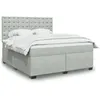 Image de vidaXL Sommier à lattes de lit et matelas Gris clair 180x200cm Velours, lit, lit à plate-forme, lit à panneaux 3293290