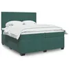 Image de vidaXL Sommier à lattes de lit et matelas Vert foncé 200x200cm Velours, lit, lit à plate-forme, lit à panneaux, meuble de chambre à coucher