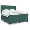 Image de vidaXL Sommier à lattes de lit et matelas Vert foncé 200x200cm Velours, lit, lit à plate-forme, lit à panneaux, meuble de chambre à coucher