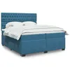 Image de vidaXL Boxspring met matras fluweel blauw 200x200 cm3293312