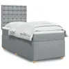 Image de vidaXL Boxspring met matras stof lichtgrijs 80x200 cm3293421