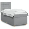 Image de vidaXL Boxspring met matras stof lichtgrijs 90x190 cm3293435