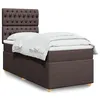 Image de vidaXL Boxspring met matras stof donkerbruin 90x190 cm3293445