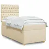 Image de vidaXL Sommier à lattes de lit et matelas Crème 90x190 cm Tissu 3293447