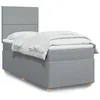 Image de vidaXL Boxspring met matras stof lichtgrijs 90x200 cm3293456