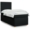 Image de vidaXL Sommier à lattes de lit avec matelas Noir 90x200 cm Tissu 3293458