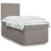 Image de vidaXL Sommier à lattes de lit avec matelas Taupe 90x200 cm Tissu 3293460