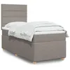 Image de vidaXL Sommier à lattes de lit avec matelas Taupe 90x200 cm Tissu 3293467