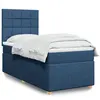 Image de vidaXL Boxspring met matras stof blauw 90x200 cm3293469