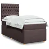 Image de vidaXL Boxspring met matras stof donkerbruin 90x200 cm3293473