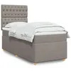 Image de vidaXL Sommier à lattes de lit avec matelas Taupe 90x200 cm Tissu 3293474