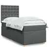 Image de vidaXL Sommier à lattes de lit avec matelas Gris foncé 90x200 cm Tissu 3293478
