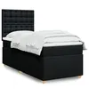 Image de vidaXL Sommier à lattes de lit avec matelas Noir 90x200 cm Tissu 3293479