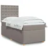 Image de vidaXL Sommier à lattes de lit avec matelas Taupe 90x200 cm Tissu 3293481
