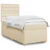 Image de vidaXL Boxspring met matras stof cràmekleurig 90x200 cm3293482