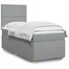 Image de vidaXL Boxspring met matras stof lichtgrijs 100x200 cm3293484