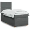 Image de vidaXL Boxspring met matras stof donkergrijs 100x200 cm3293485