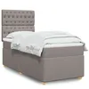 Image de vidaXL Boxspring met matras stof taupe 100x200 cm3293502