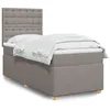 Image de vidaXL Boxspring met matras stof taupe 100x200 cm3293509