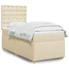 Image de vidaXL Sommier à lattes de lit avec matelas Crème 100x200 cm Tissu