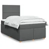 Image de vidaXL Sommier à lattes de lit avec matelas gris foncé 120x190cm tissu 3293513