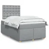 Image de vidaXL Sommier à lattes de lit et matelas gris clair 120x190 cm tissu 3293533