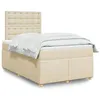 Image de vidaXL Sommier à lattes de lit avec matelas crème 120x190 cm tissu 3293538