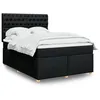 Image de vidaXL Sommier à lattes de lit avec matelas Noir 140x190 cm Tissu 3293584